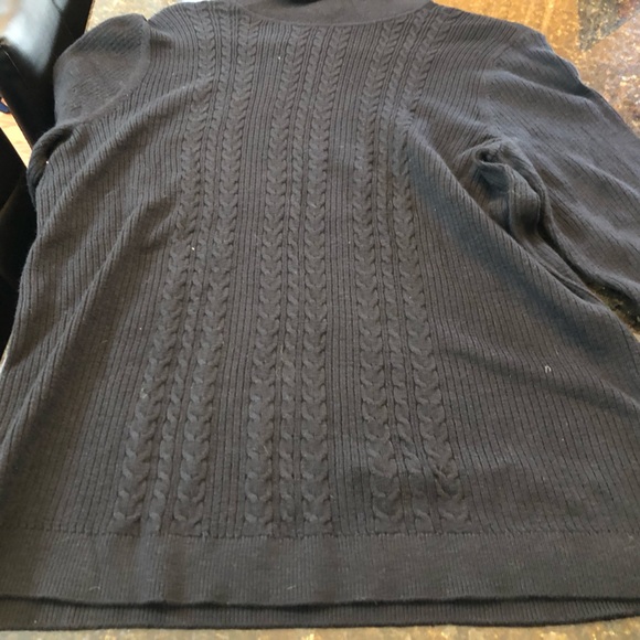 NWT Talbots Woman Classic Black Long Sleeve Turtleneck 2X Cotton Blend Sweater - Picture 9 of 10